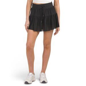SAGE Black Mesh Overlay Skort